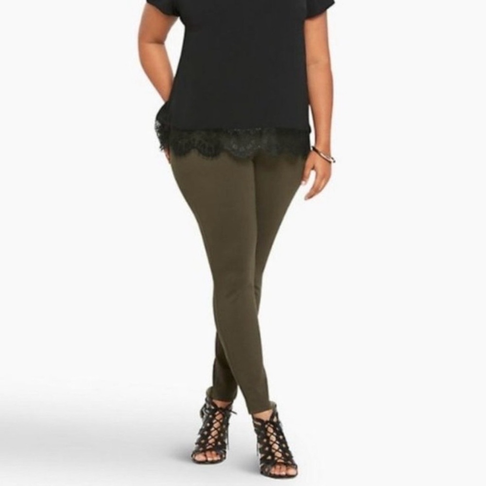 Torrid Plus Size Jegging Pant  olive green All-Nighter size 26